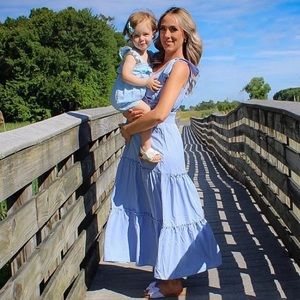 Blue maternity dress